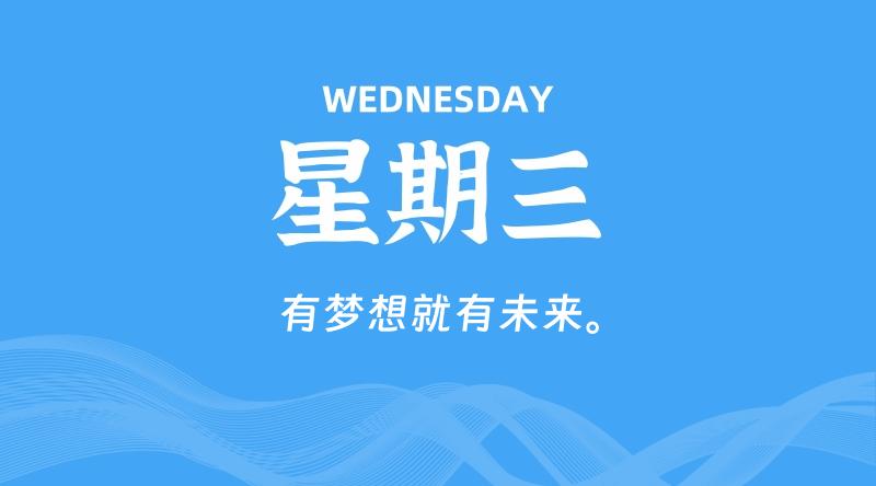 08月27日，星期三, 每天60秒读懂全世界！