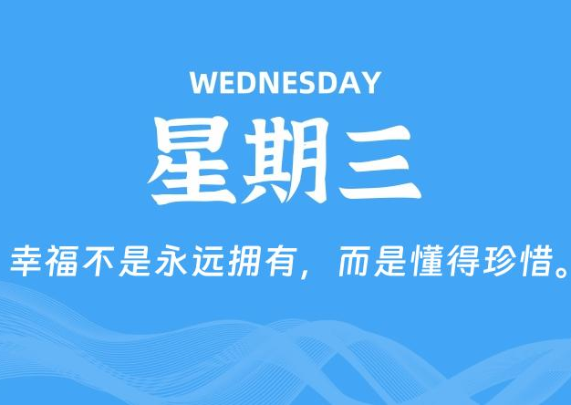 07月09日，星期三, 每天60秒读懂全世界！