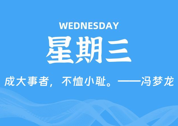 01月21日，星期三, 每天60秒读懂全世界！