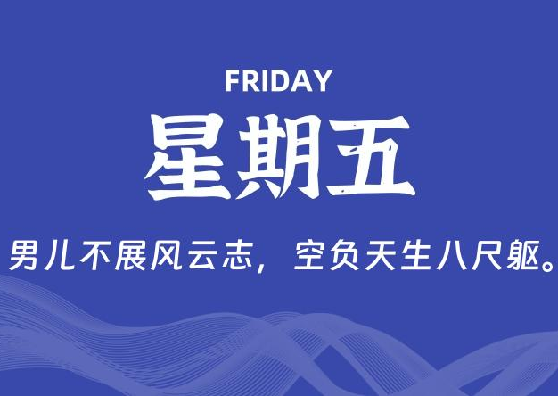 05月01日，星期五, 每天60秒读懂全世界！